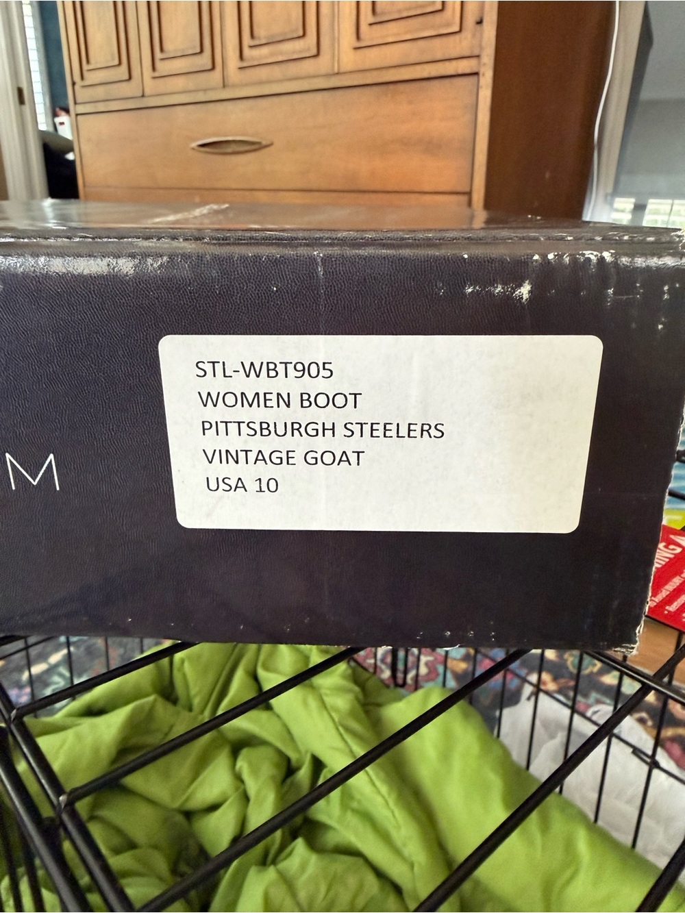 WmSz 10 Old Pro Leather Pittsburgh Steelers Tan Brown Cowboy Boots-Official NFL - Picture 9 of 9